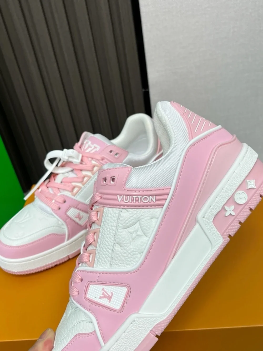 Louis Vuitton Pink & White Women's Low-Top Sneakers